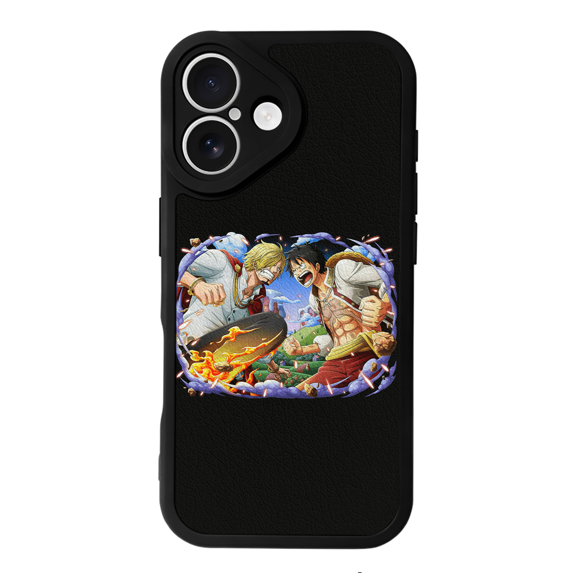 （画像用） ワンピース モンキー・D・ルフィ ONE PIECE Monkey D. Luffy 【iPhone 16シリーズ対応】シリコンスマホケース（レザー調） 材質：シリコン